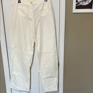 Linen Cotton Blend Trousers with Pocket Detailing Size 10